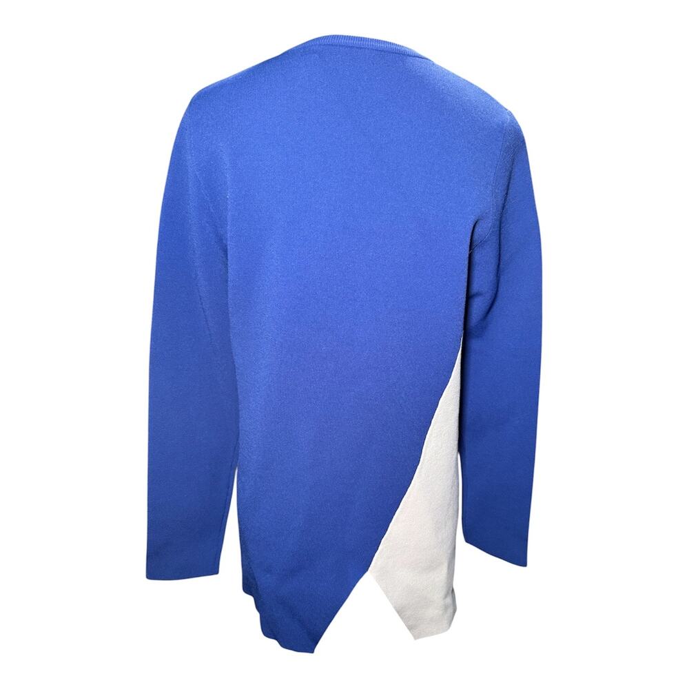Tory Sport Tory Burch Blue Asymmetrical Colorblock Tunic Sweater, Women's Large